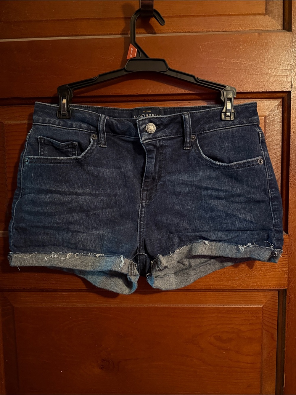 Lucky Brand Dark Indigo Rolled Cuff Denim Shorts
